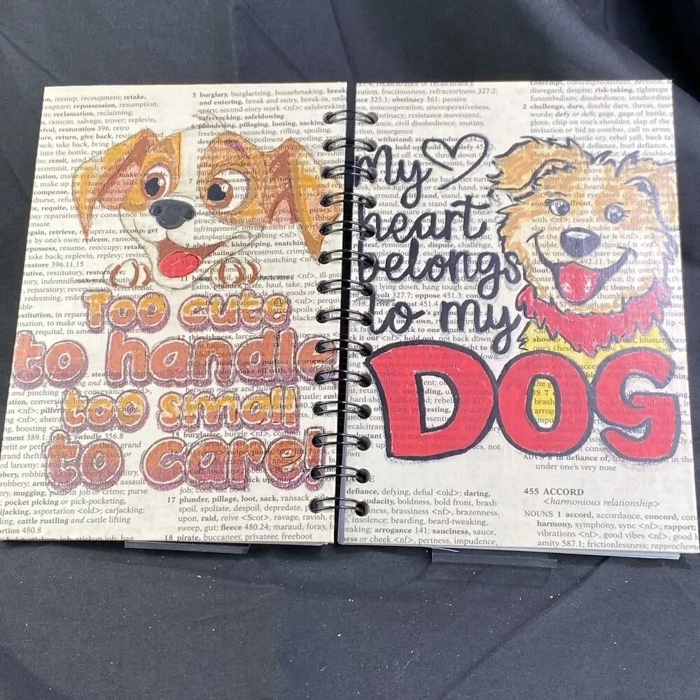 Journal Unique Dog Lover Designs Handmade Upcycle Spiral Notebook Best Friend
